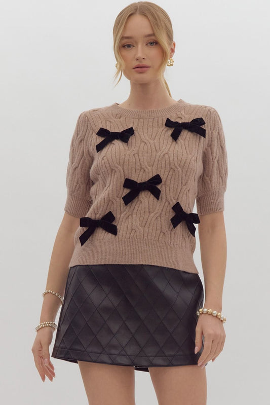 Classy Bows Knitted Sweater Top