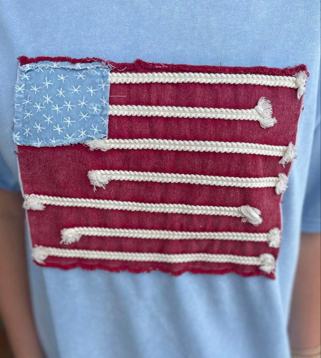 American Flag Washed Top