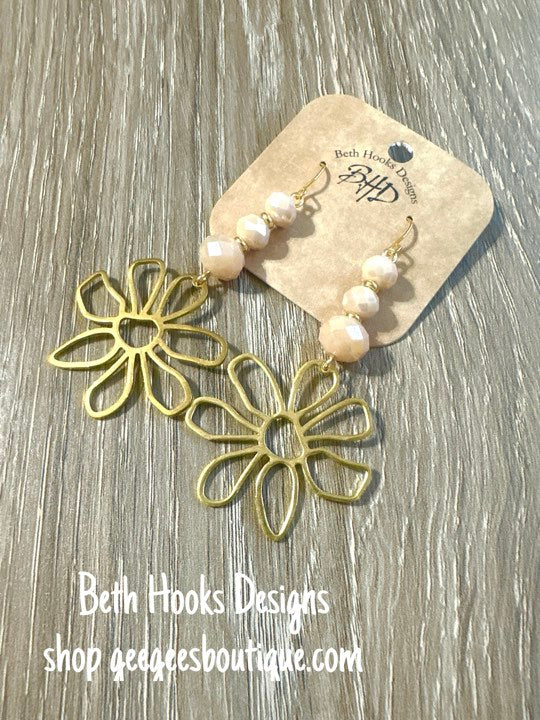 Golden Daisy Drop Earrings