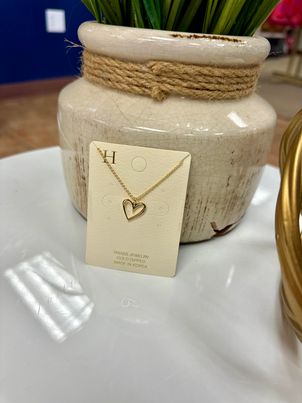 Gold Heart Cutout Necklace