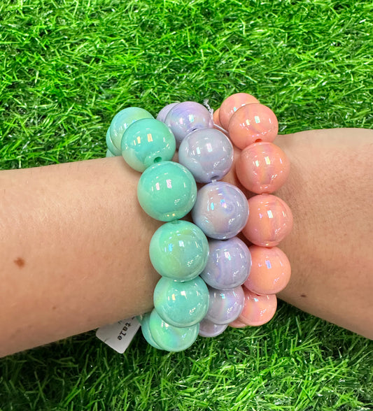 Iridescent Beaded Bubble Bracelets