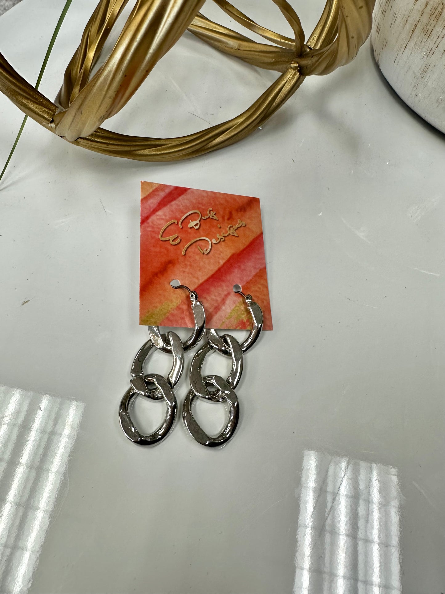 Chain Linked Detail Dangle Earrings