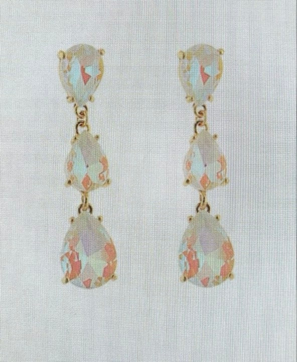 Three Stone Drop Earrings