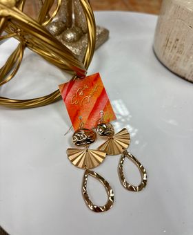 Golden Multi Shape Drop Earrings