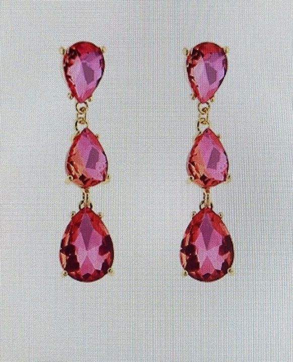 Three Stone Drop Earrings