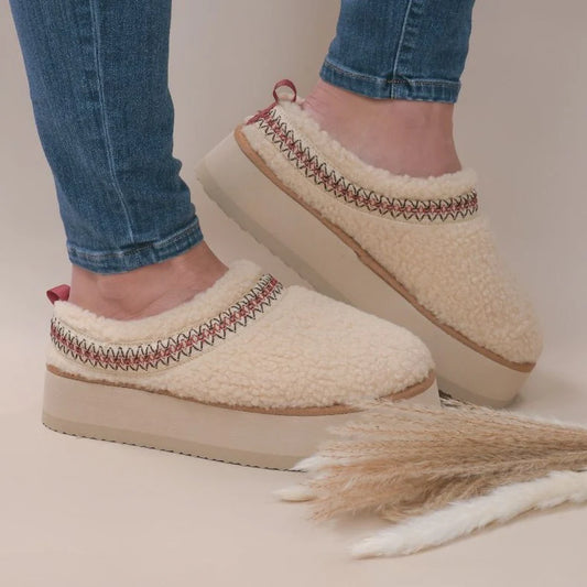 Simply Southern Wool Platform Slippers