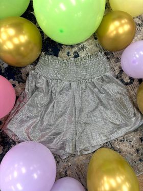 Sherry Sparkly Silver Shorts